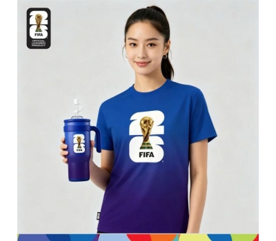 FIFA World Cup 2026™ Unisex Dry-Fit Jersey Blue-Purple Gradient + FIFA World Cup 2026™ Double Wall Vacuum Tumbler 900ml (Blue & Purple) (MY ONLY)